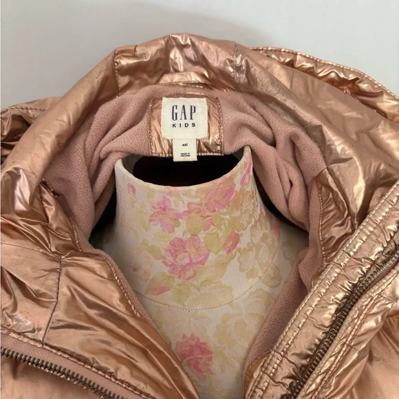 GAP Kids Metallic Bronze Puffer Jacket - Picture 3 of 9